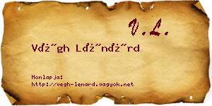 Végh Lénárd névjegykártya