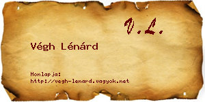 Végh Lénárd névjegykártya
