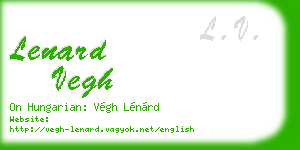 lenard vegh business card