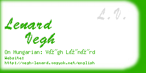 lenard vegh business card